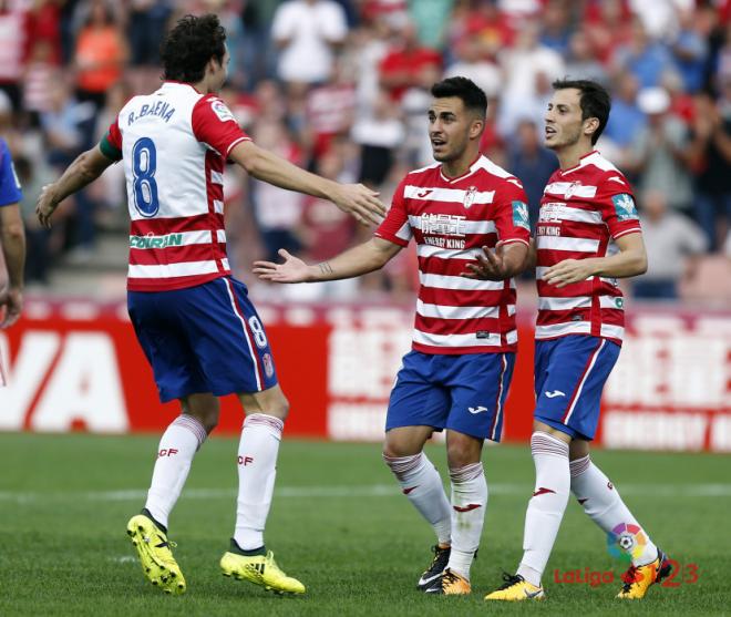 Joselu Moreno celebra un gol esta última campaña (Foto: LaLiga).