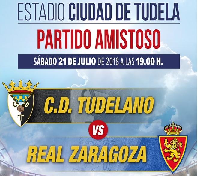 Cartel del partido que medirá al CD Tudelano con el Real Zaragoza.