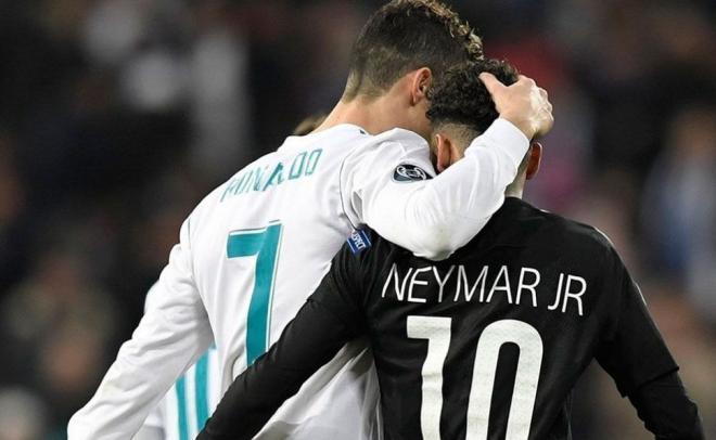 Neymar y Cristiano Ronaldo, durante el Real Madrid-PSG de la pasada temporada.