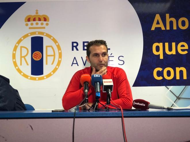 Rubén Baraja, en rueda de prensa tras el partido ante el Pontevedra.
