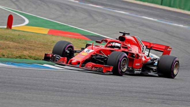 Vettel en el circuito de Hockenheim.