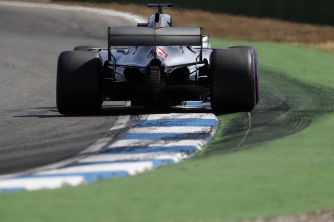 Hamilton en el circuito de Hockenheim durante el Gran Premio de Alemania 2018 (Foto: Mercedes).