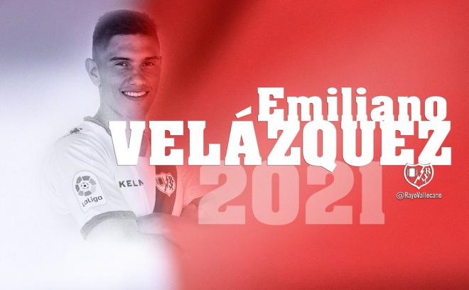 Emiliano Velázquez, nuevo jugador del Rayo Vallecano.