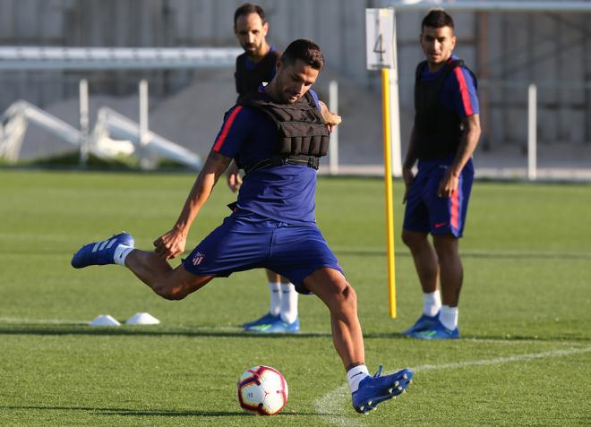 Vitolo, en la sesión de este lunes.