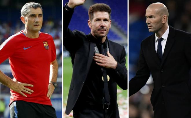 Valverde, Simeone y Zidane, candidatos.