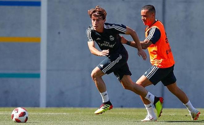Odriozola, en un entrenamiento del Real Madrid (Foto: Real Madrid).