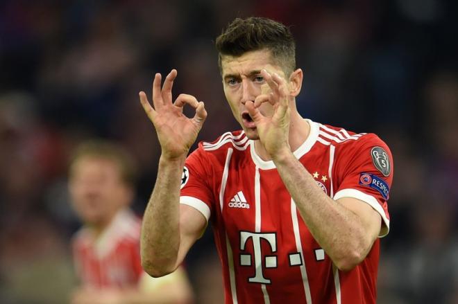 Lewandowski, en un partido con el Bayern.