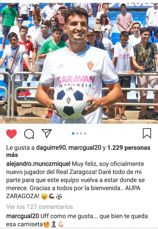 Marc Gual comentó la publicación de Álex Muñoz.