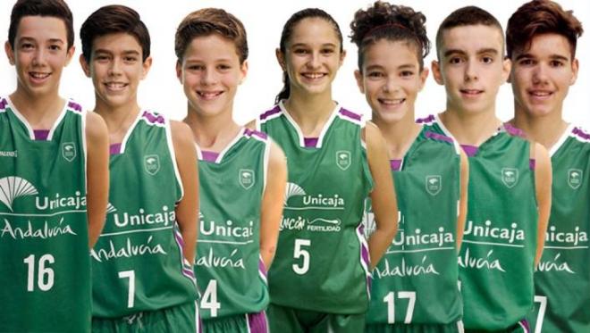 Mosaico con los jóvenes del Unicaja convocados.