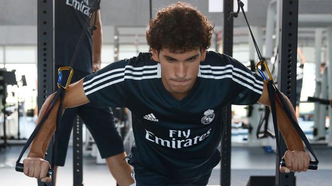 Vallejo, en un entrenamiento. (Foto: Real Madrid)