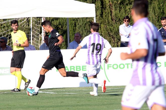 Luis Hernández, durante el amistoso ante el Valladolid.