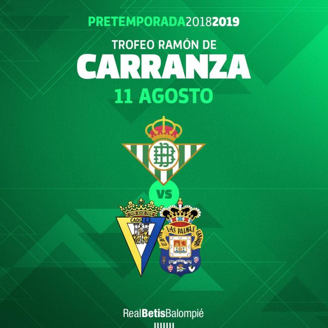 El Betis jugará el LXIV Trofeo Carranza.