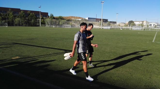 Ivi López, en un entrenamiento con el Real Valladolid (Foto: ElDesmarque).