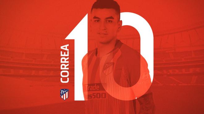 Montaje del dorsal de Correa (Foto: Atlético).