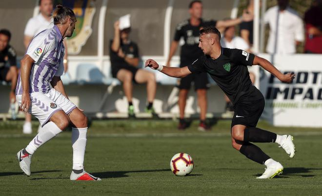 Ontiveros, en una acción del Málaga-Valladolid (Foto:www.malagacf.com).