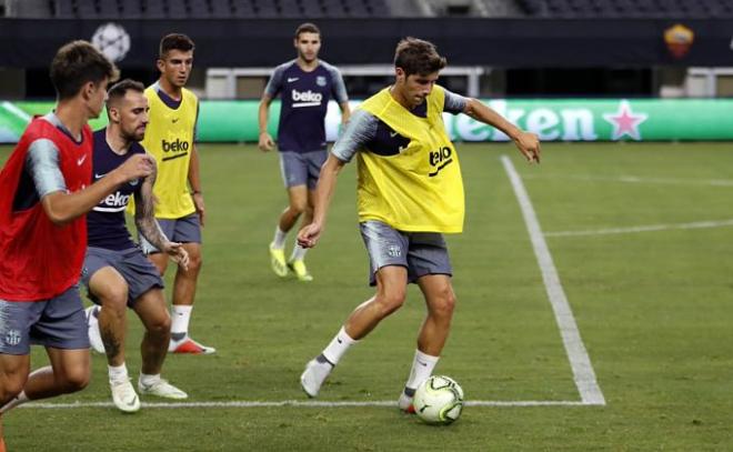 Sergi Roberto, en un entrenamiento del Barcelona en pretemporada (Foto: FC Barcelona).