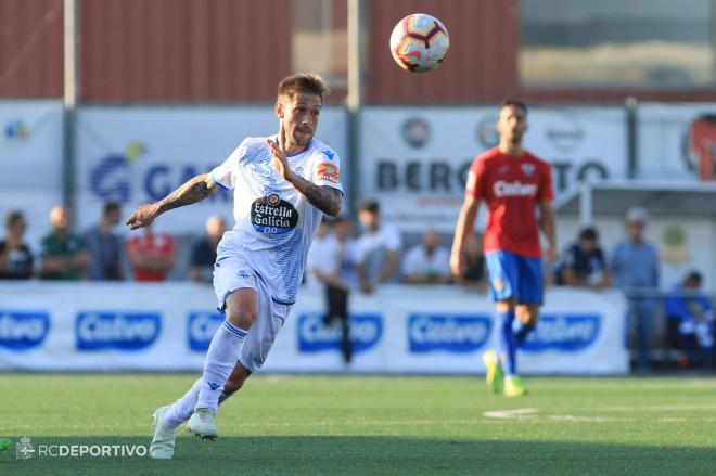 Fede Cartabia durante el amistoso que el Dépor jugó contra el Bergantiños (Foto: RCD).