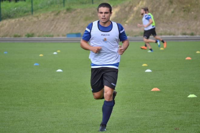 Luca Sangalli, en un entrenamiento en Zubieta (Foto: Real Sociedad)