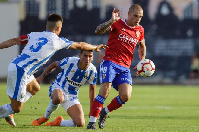 Jorge Pombo en el amistoso ante el Leganés (Foto: Daniel Marzo).