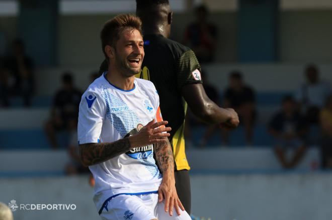 Fede Cartabia, durante el Langreo-Dépor de pretemporada (Foto: RCD).