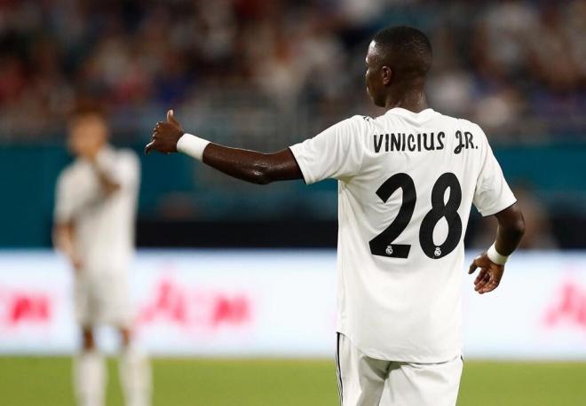 Vinícius frente a la Juventus en la gira del pasado verano.