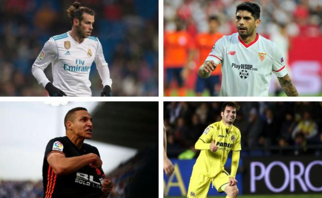 Gareth Bale, Éver Banega, Rodrigo Moreno y Manu Trigueros, fijos en los onces de sus equipos.