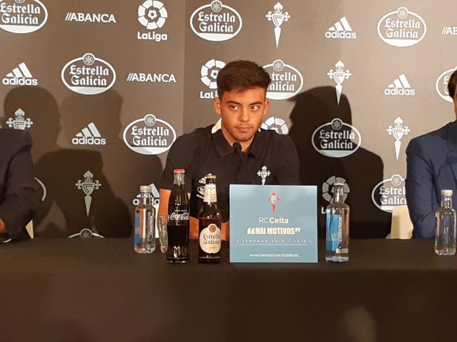 Fran Beltrán, durante su presentación con el Celta de Vigo.