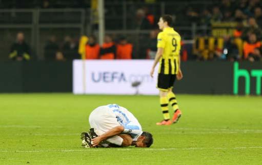 Momento del partido en Dortmund.