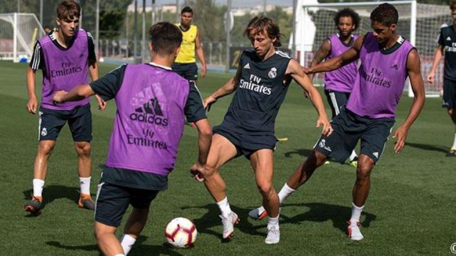 Modric, durante un entrenamiento (Foto: RM).