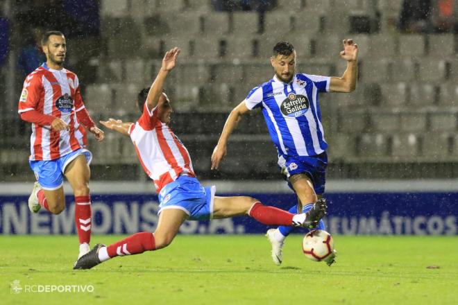 Borja Valle, en el Lugo-Dépor de pretemporada (Foto: RCD).