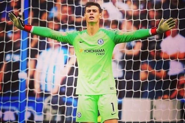 Kepa Arrizabalaga en su debut con el Chelsea.