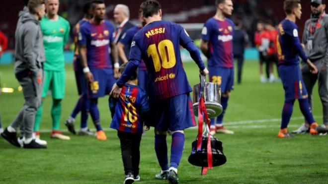 Messi, en la última celebración copera.
