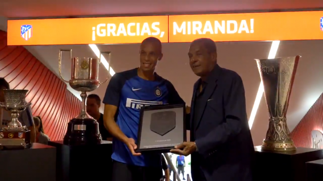 Miranda, jugador del Inter y ex del Atlético de Madrid.