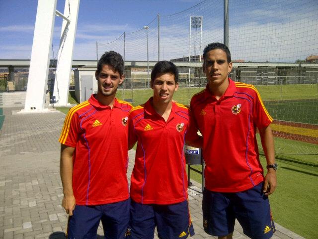Isco, Dani Pacheco y Recio, con España sub 20.