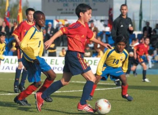 Dani Pacheco, durante el Mundial alevían de fútbol 7 en 2003.