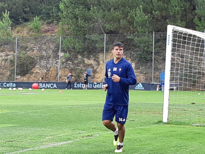 Facundo Roncaglia, durante un entrenamiento con el Celta (Foto: A.B.).