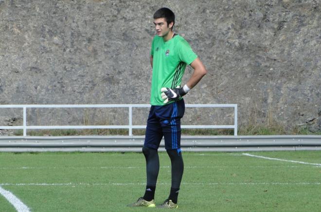 Bardají, en un entrenamiento en Zubieta. (Foto: Giovanni Batista)