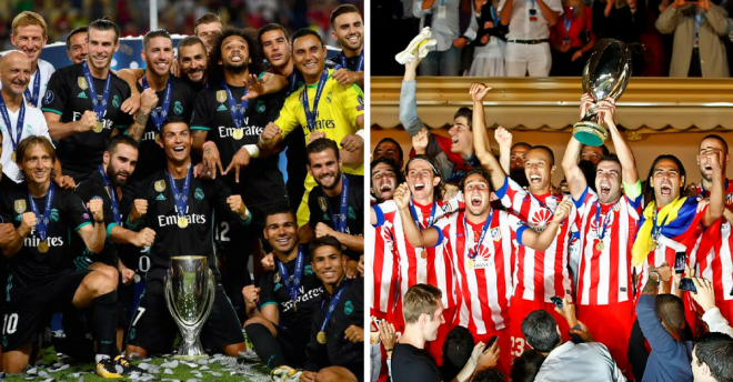 Celebraciones del Real Madrid y del Atlético.