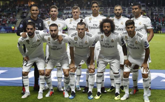 El once titular del Real Madrid en la Supercopa de Europa.