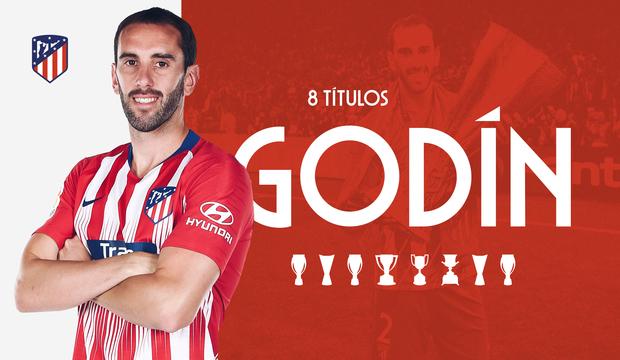 Diego Godín ya ha ganado ocho títulos con  el Atlético de Madrid (Foto: ATM).
