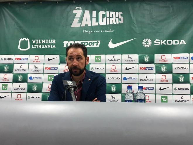 Pablo Machín, tras el partido ante el Zalgiris.