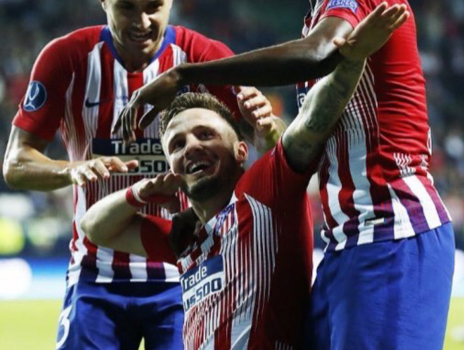 Saúl celebro su gol haciendo el arquero y recordando a aquellas celebraciones de Fernando Torres o Kiko.
