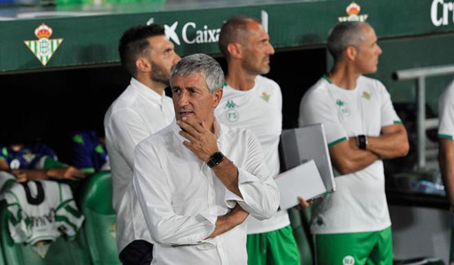 Setién, en el partido ante el Levante.