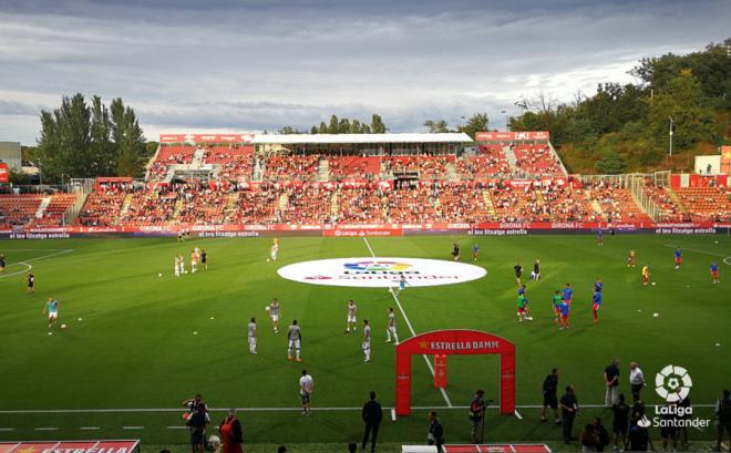 Montilivi, antes de un partido de LaLiga Santander.