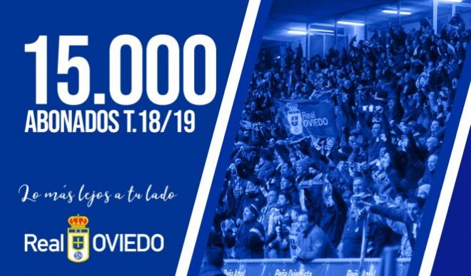 El Real Oviedo alcanza los 15.000 abonados.
