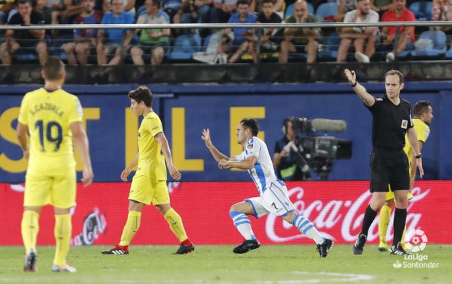 Juanmi celebra su gol al Villarreal en el primer partido de la presente temporada. (Foto: LaLiga).