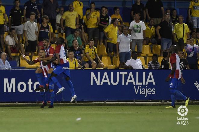 André Sousa celebra el tanto del empate (Foto: LaLiga).