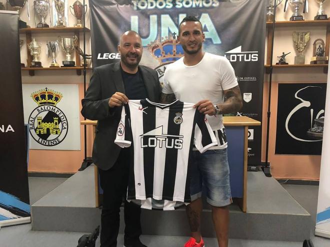 Cellerino, junto al presidente de la Balona, su nuevo club (Foto: RBL).