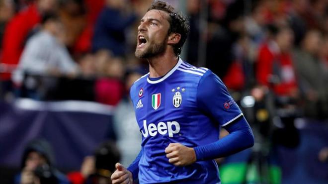 Marchisio celebrando un gol con la Juventus.