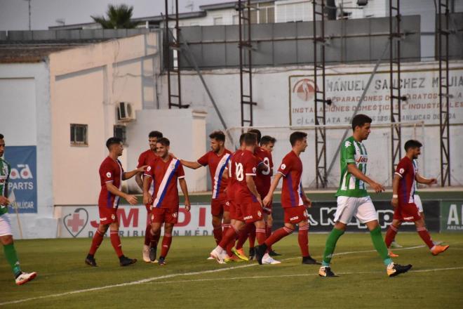 Celebración de un gol del Rere en El Palmar. Foto: Tenor